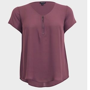 Georgette Zip Front Blouse